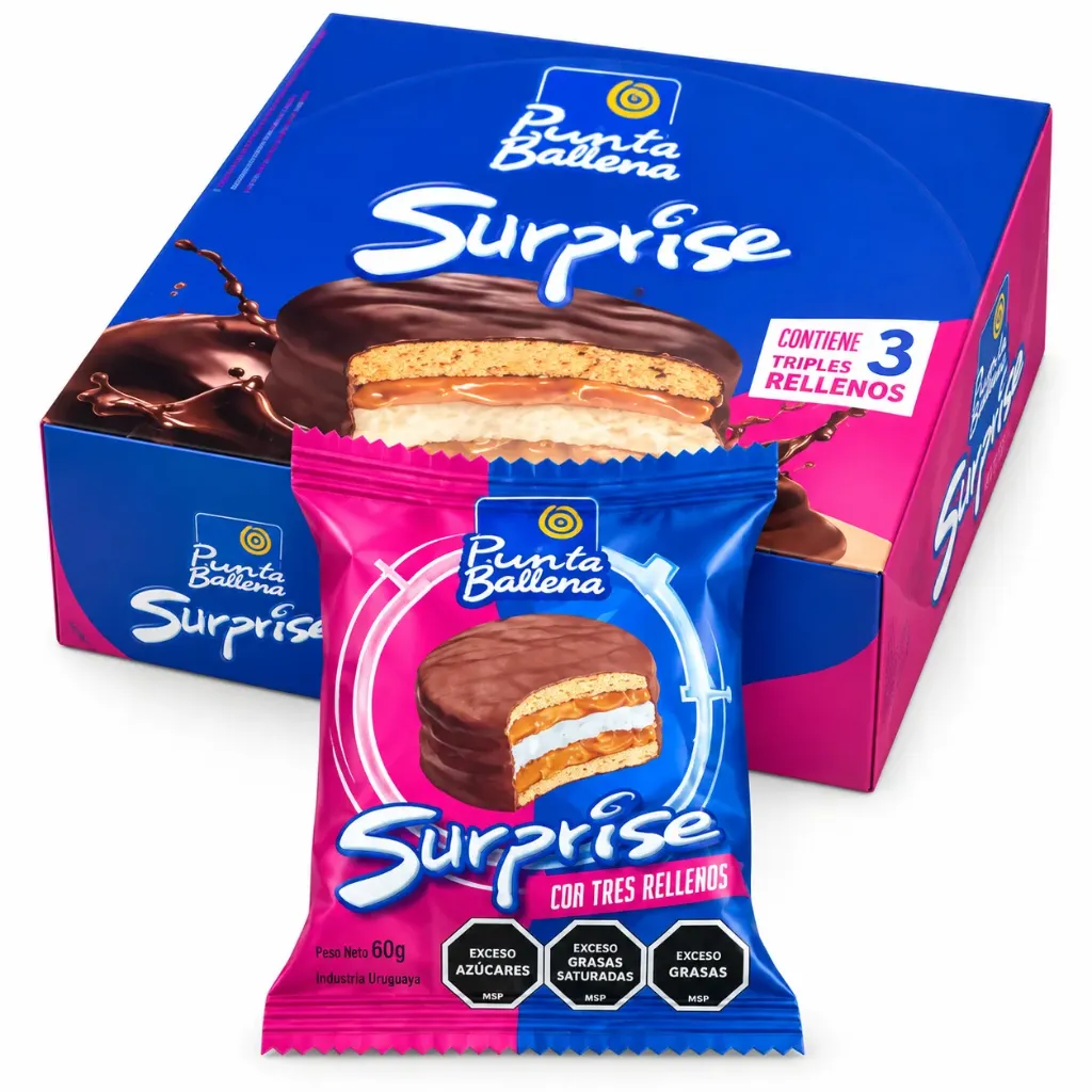 [3060] PUNTA BALLENA SURPRISE VAINILLA 60g x 8u – Alfajor