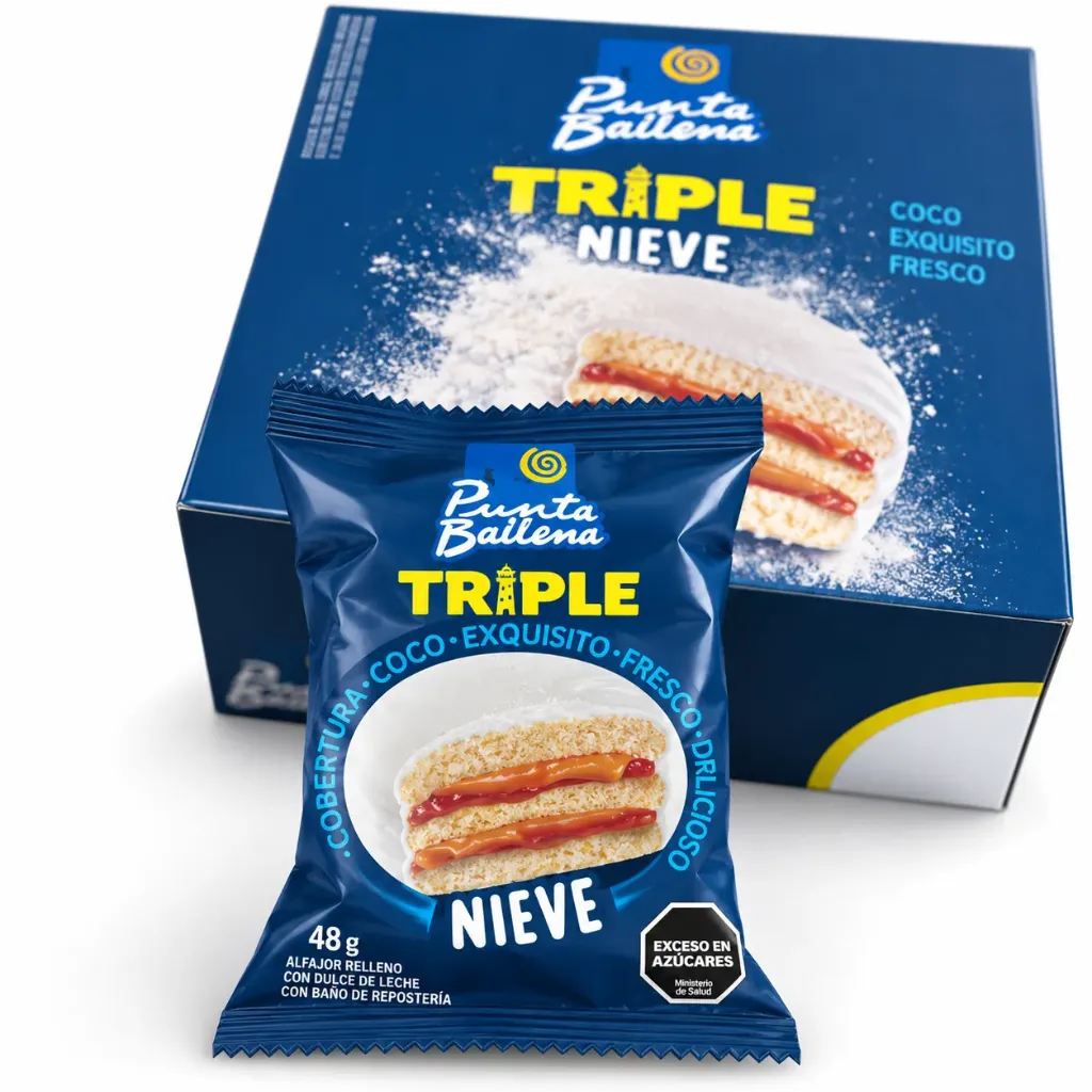[3058] PUNTA BALLENA TRIPLE NIEVE 48g x 12u – Alfajor