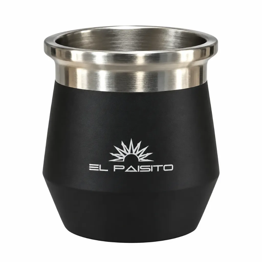Camionero acero inox. NEGRO 270ml  El Paisito – Mate