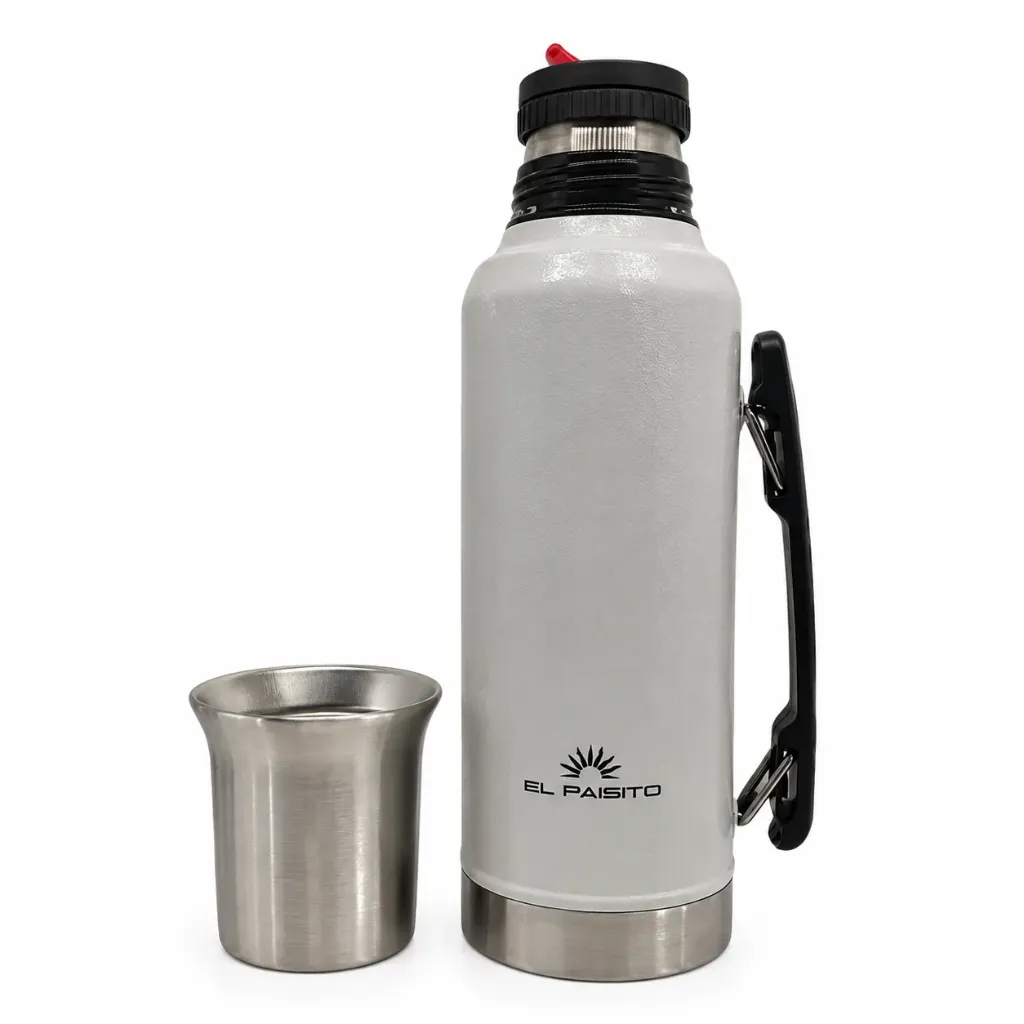 Termo EL PAISITO 1.2L acero inox. BLANCO