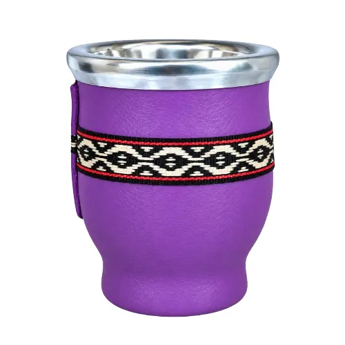 [9077] Vaso de cristal forrado LILA 150ml – Mate