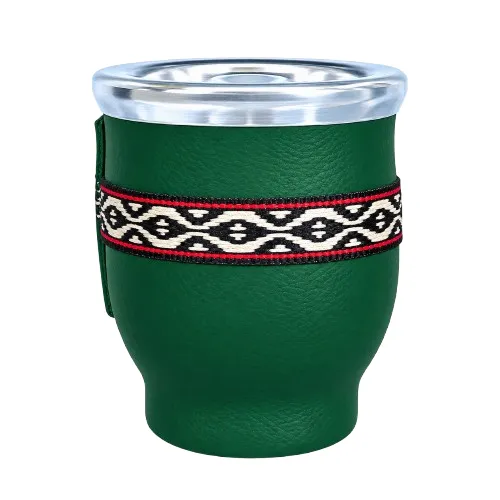 [9061] Vaso de cristal forrado VERDE 150ml – Mate