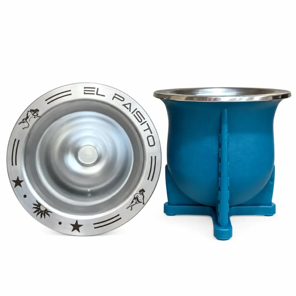 [10105 - DSAP002] Camionero acero inox. TANGO/GAUCHO 280ml AZUL CARIBE (verde) El Paisito - Mate