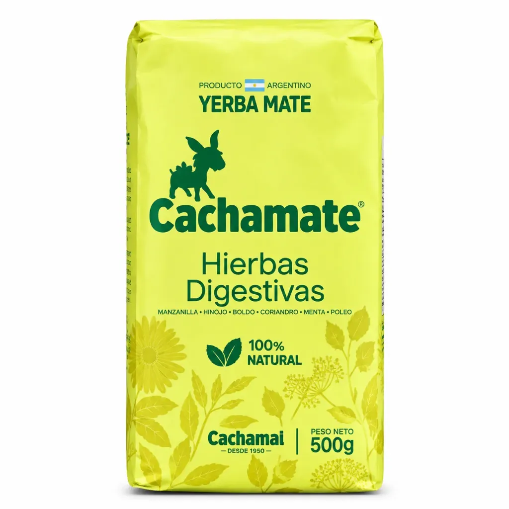 [mpk09516] Cachamate Hierbas Digestivas Manzanilla 500g AMARILLA – Yerba Mate