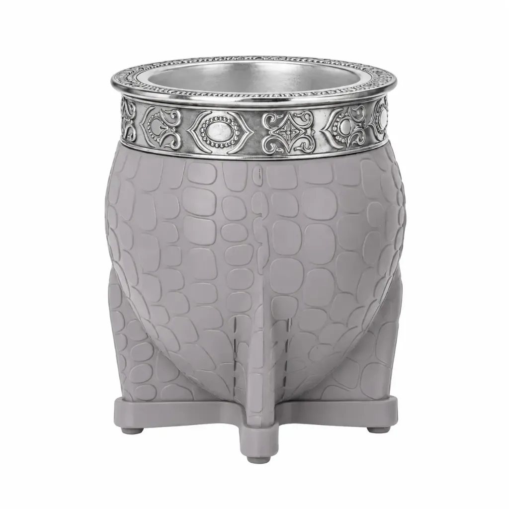 [mpk09540] Imperial camionero GRIS acero inox 200ml El Paisito virola Plata – Mate